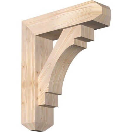 Ekena Millwork Merced Craftsman Smooth Bracket w/ Offset Brace, Douglas Fir, 7 1/2"W x 28"D x 32"H BKT0806X28X32MRC04SDF